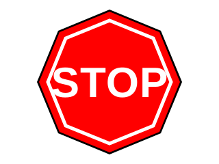 Red eight-sided sign with the word STOP in white